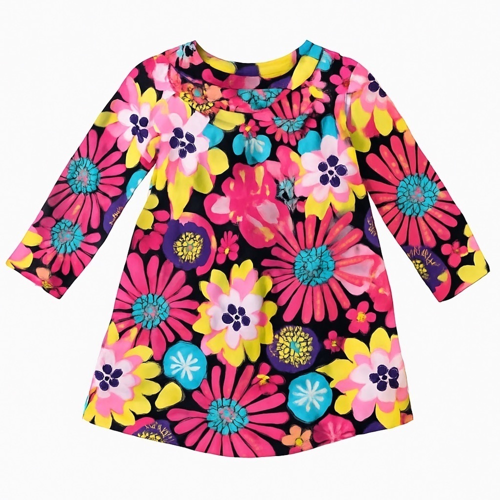 Hanna Andersson Multicolor Floral Long Sleeve Dress